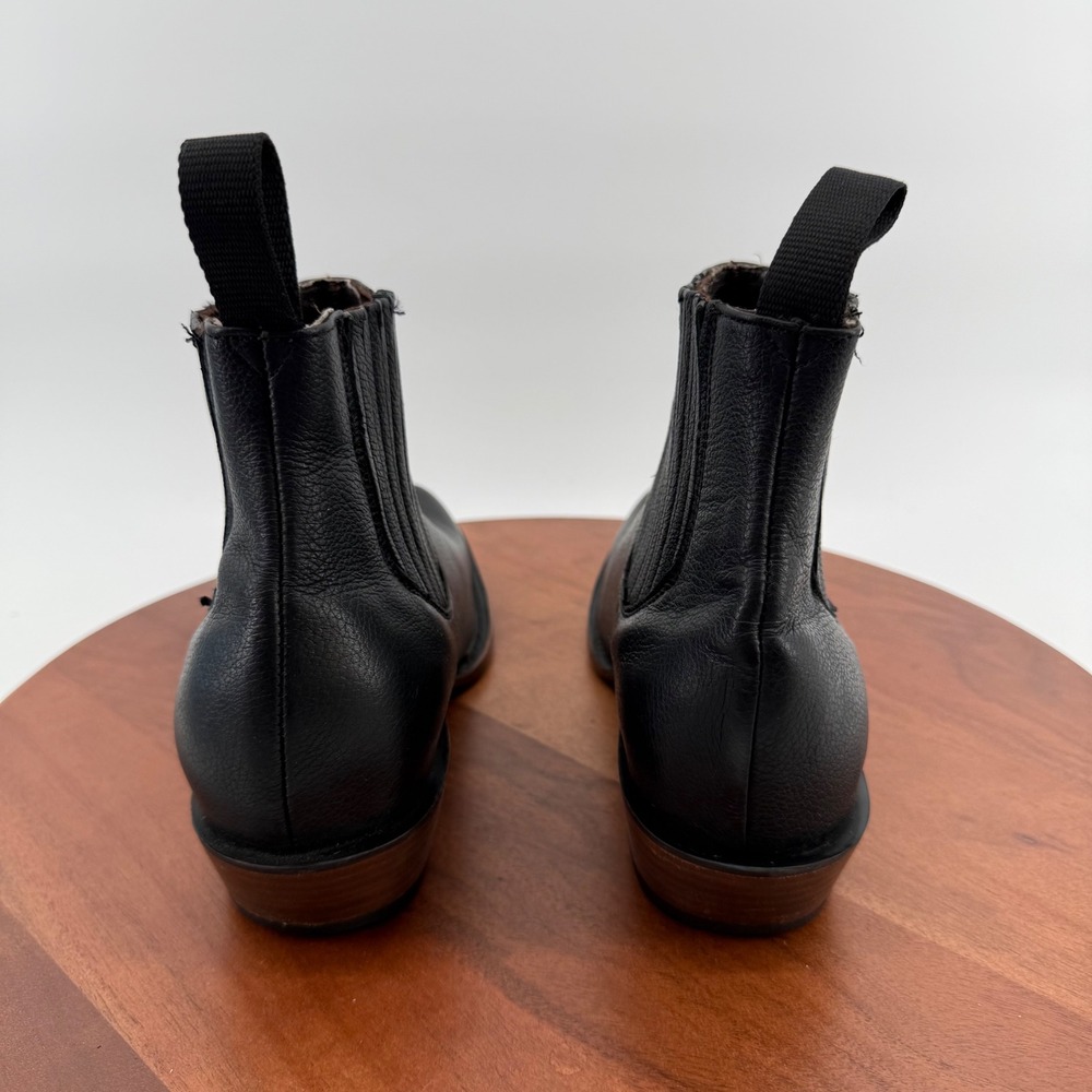 JB Dillon Womens Black Leather Chelsea Western Ankle Boots Pointed Toe‎ Size 9 - Picture 3 of 13